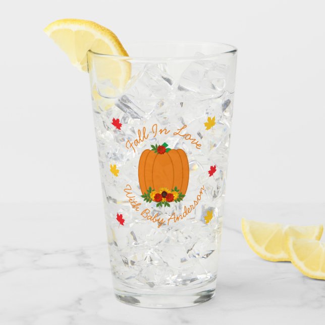 Fall In Love Baby Shower Glass (Front Ice)