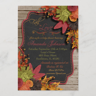 Fall In Love Baby Shower Invitation