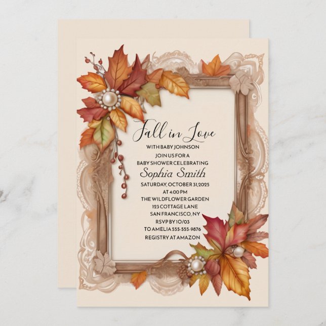 Fall in Love Baby Shower Invitation  (Front/Back)