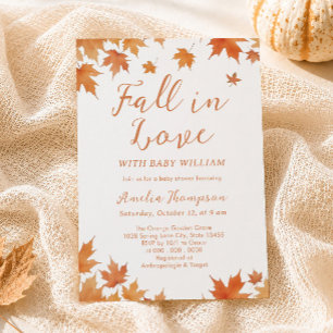 Fall In Love Baby Shower Invitation