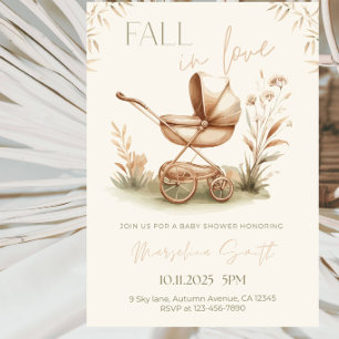Fall in Love Baby Shower Party Invitation