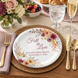 Fall in Love Baby Shower Plate