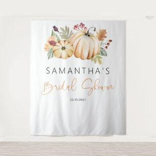 Fall in Love Backdrop, Pumpkin Fall Bridal Shower Tapestry