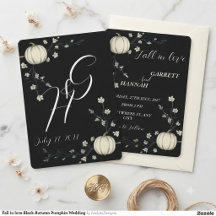 Fall in love Black Autumn Pumpkin Wedding