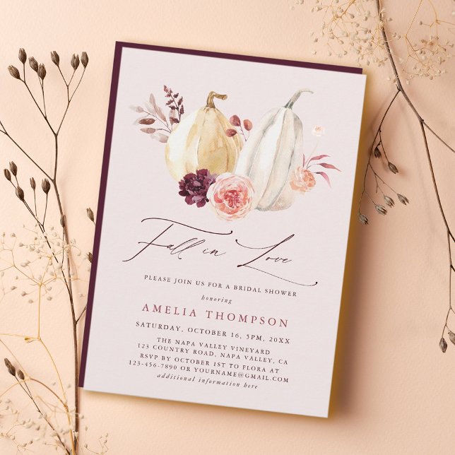 Fall in Love Blush Pink Bridal Shower Invitation (Creator Uploaded)