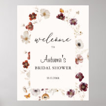 Fall In Love Boho Autumn Bridal Shower Welcome 