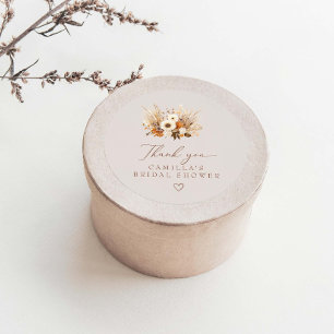 Fall In Love Boho  Bridal Shower Classic Round Sticker