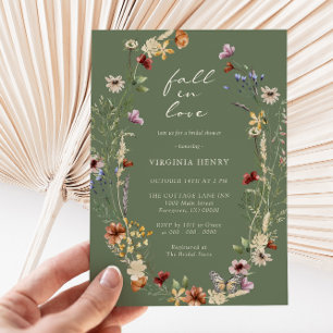 Fall In Love Boho Bridal Shower Invitation