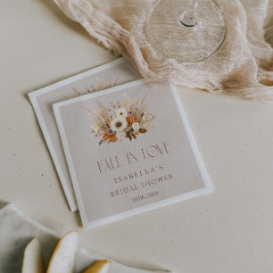 Fall In Love Boho Bridal Shower Napkin