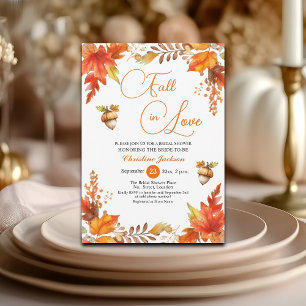 Fall in Love Boho Burnt Floral Bridal Shower  Invitation