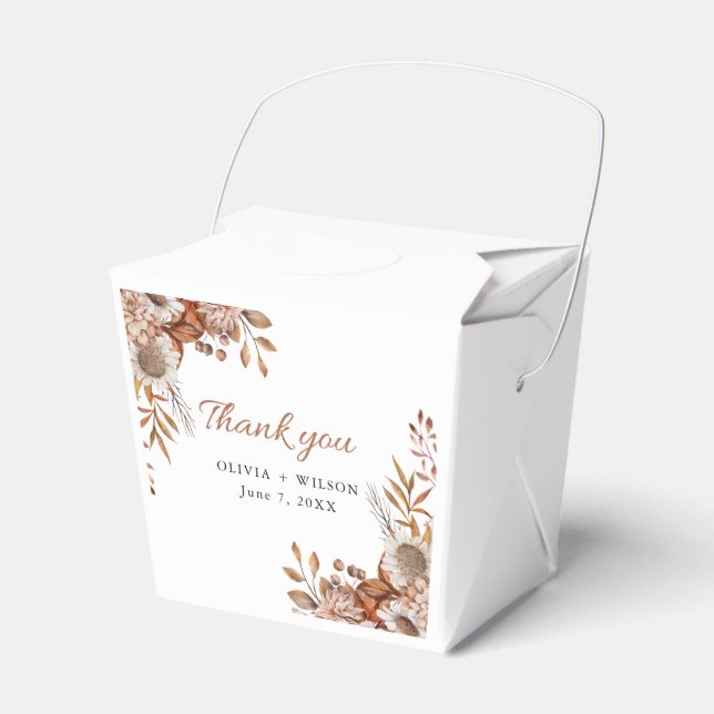 Fall in love | Boho Flowers Wedding Favour Box (Front Side)