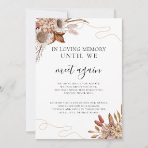 Fall in love   Boho Flowers Wedding Memorial Sign Invitation