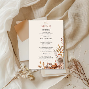 Fall in love Boho Flowers Wedding Menu