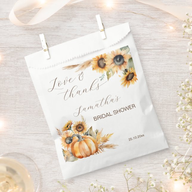 Fall in love boho pumpkin sunflowers tableware favour bags (Clipped)