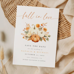 Fall in Love Boho Pumpkin Wedding Save The Date