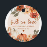 Fall in Love Boho Terracotta Pumpkin Bridal Shower Favour Tags<br><div class="desc">Fall in Love Boho Terracotta Pumpkin Bridal Shower Favour Tags</div>