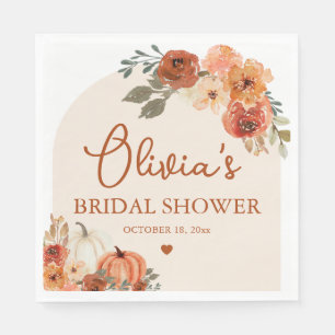 Fall in Love Boho Terracotta Pumpkin Bridal Shower Napkin