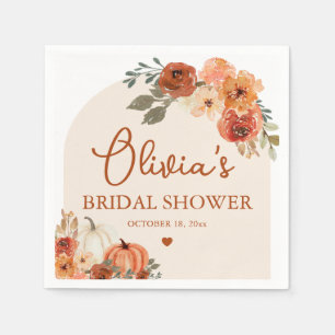 Fall in Love Boho Terracotta Pumpkin Bridal Shower Napkin