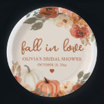 Fall in Love Boho Terracotta Pumpkin Bridal Shower Paper Plate<br><div class="desc">Fall in Love Boho Terracotta Pumpkin Bridal Shower Paper Plates</div>