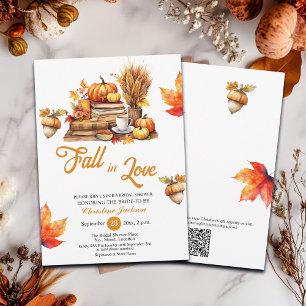 Fall in Love Books and Pumpkins Bridal Shower  Invitation