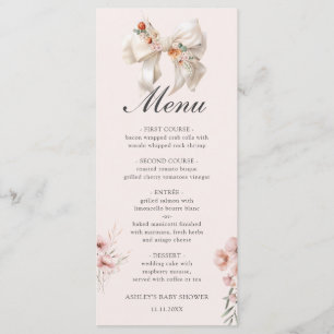 Fall in Love Bow Floral Baby Shower Menu