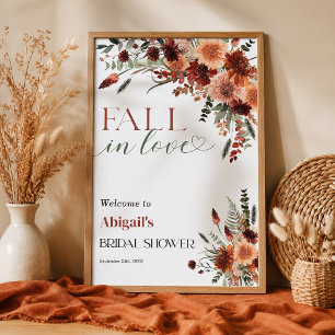 Fall in Love Bridal Shower 24x36 Welcome Poster