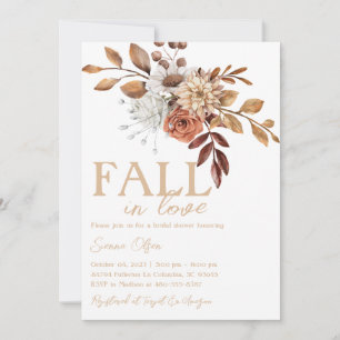 Fall in Love Bridal Shower, Autumn Bridal Shower Invitation