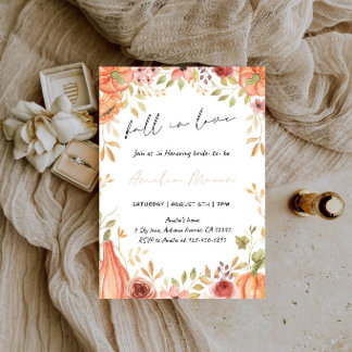 Fall in Love Bridal Shower - Autumn Bride Shower Invitation