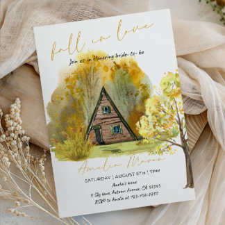 Fall in Love Bridal Shower - Autumn Bride Shower  Invitation