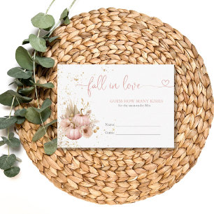 Fall in Love Bridal Shower Boho Flowers Pumpkin Enclosure Card