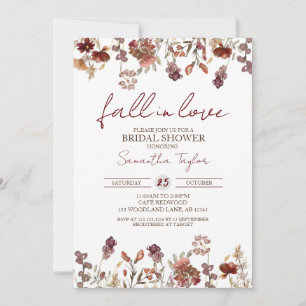 Fall in Love, Bridal Shower, Bride Luncheon Invitation