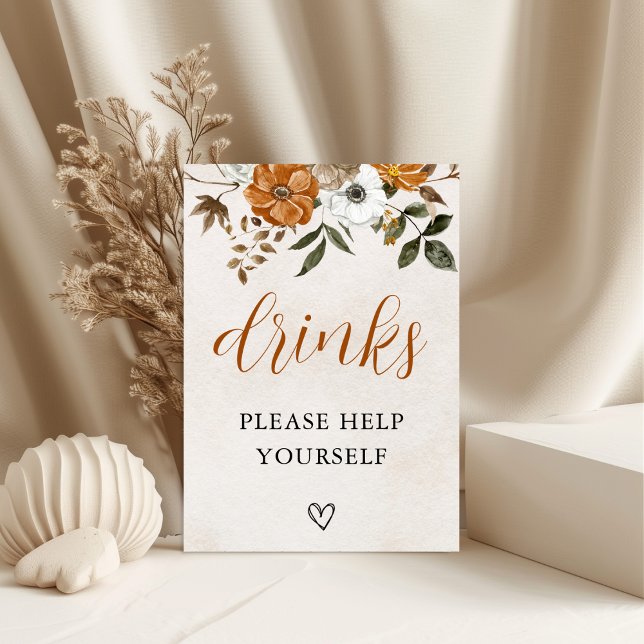 Fall in Love | Bridal Shower Drinks Bar Sign (Creator Uploaded)