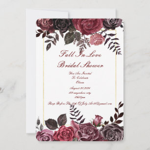 FALL IN LOVE BRIDAL SHOWER FLORAL INVITATION
