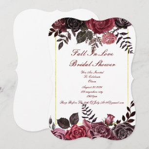 FALL IN LOVE BRIDAL SHOWER FLORAL INVITATION