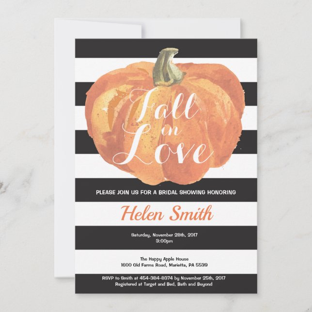 Fall in Love Bridal Shower Invitation (Front)