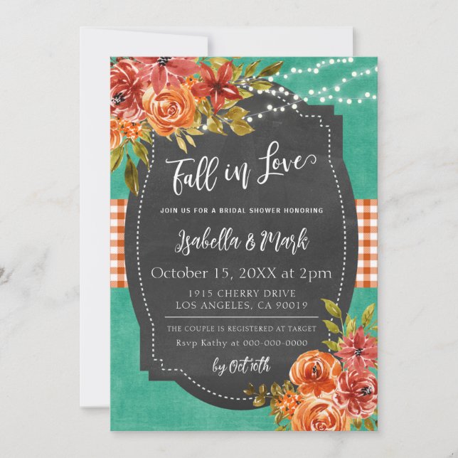 Fall in Love Bridal Shower Invitation (Front)
