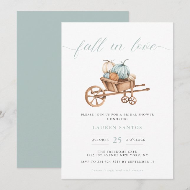 Fall in Love - Bridal Shower | Invitation (Front/Back)