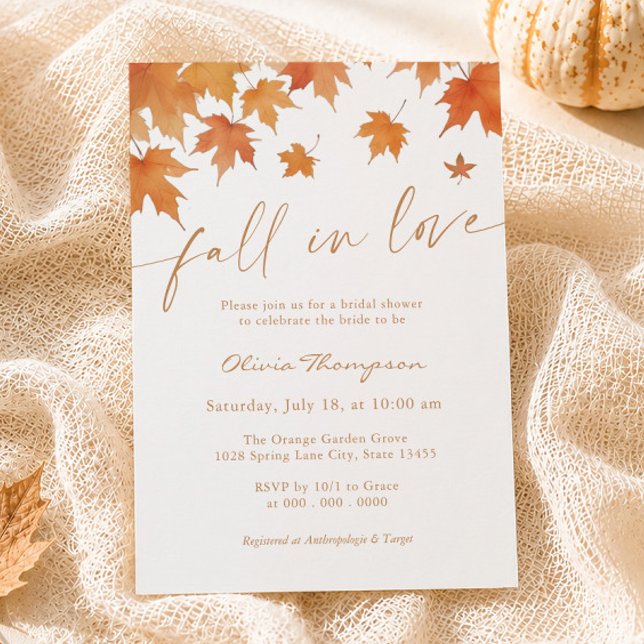 Fall In Love Bridal Shower Invitation (Creator Uploaded)