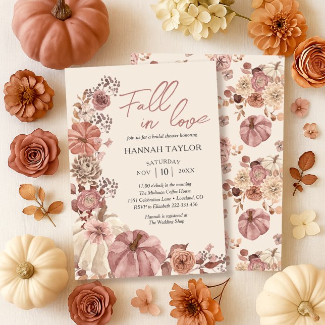 Fall in Love Bridal Shower Invitation (Creator Uploaded)
