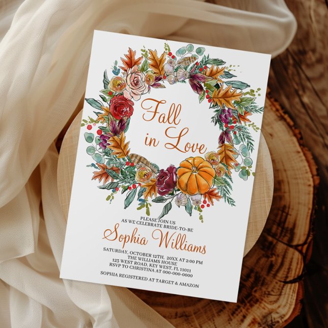 Fall in Love Bridal Shower Invitation (Creator Uploaded)