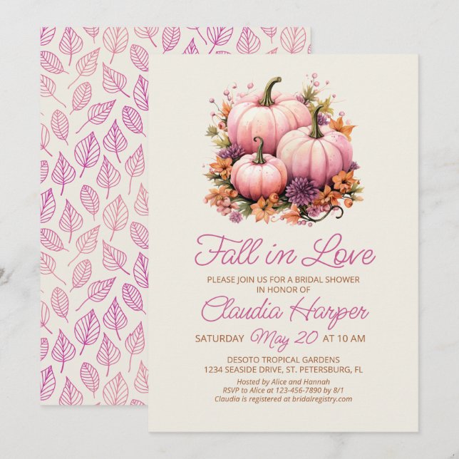 Fall in Love Bridal Shower Invitation (Front/Back)