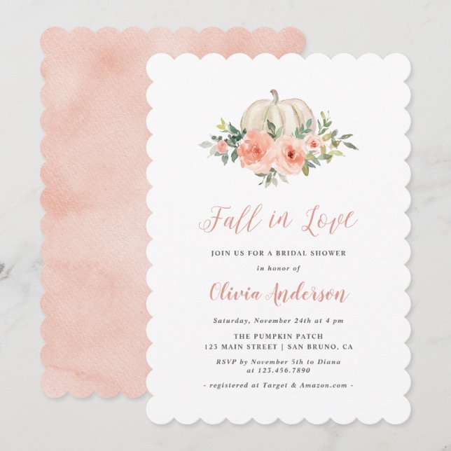 Fall in Love Bridal Shower Invitation (Front/Back)