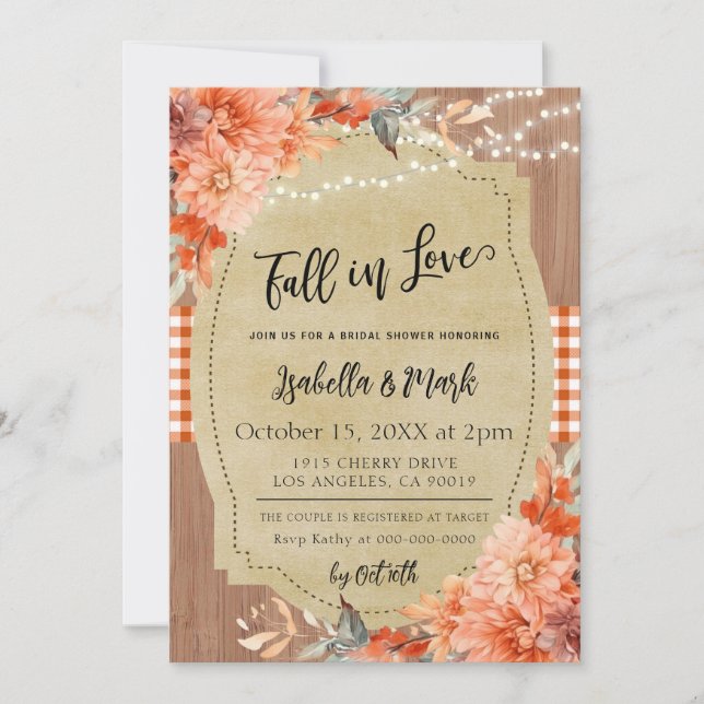 Fall in Love Bridal Shower Invitation (Front)