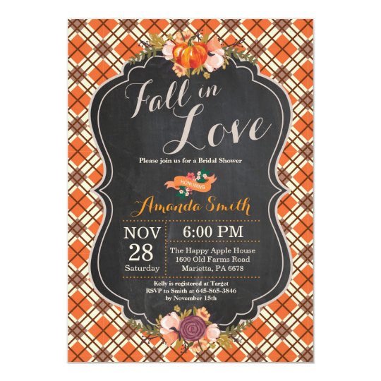 Fall in Love Bridal Shower Invitation Card
