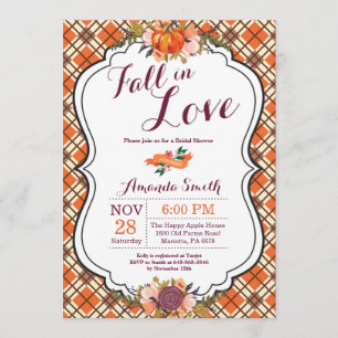 Fall in Love Bridal Shower Invitation Card