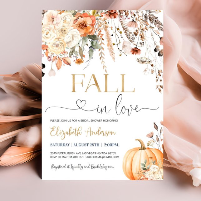 Fall in Love Bridal Shower Invitation Editable Fal (Creator Uploaded)