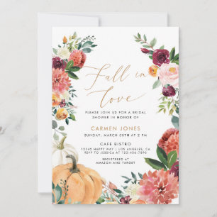 Fall in love Bridal Shower Invitation, Floral Invitation