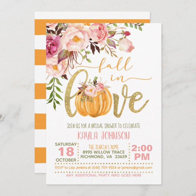 Fall in Love Bridal Shower Invitation - OS (Front/Back)