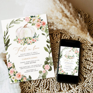 Fall in love Bridal Shower Invitation, Pumpkin Invitation