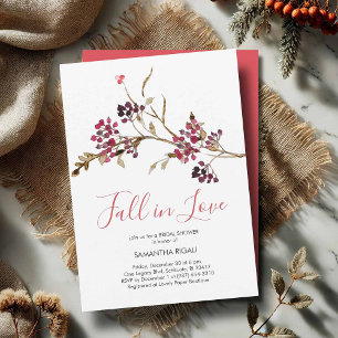 Fall In Love Bridal Shower Invitations